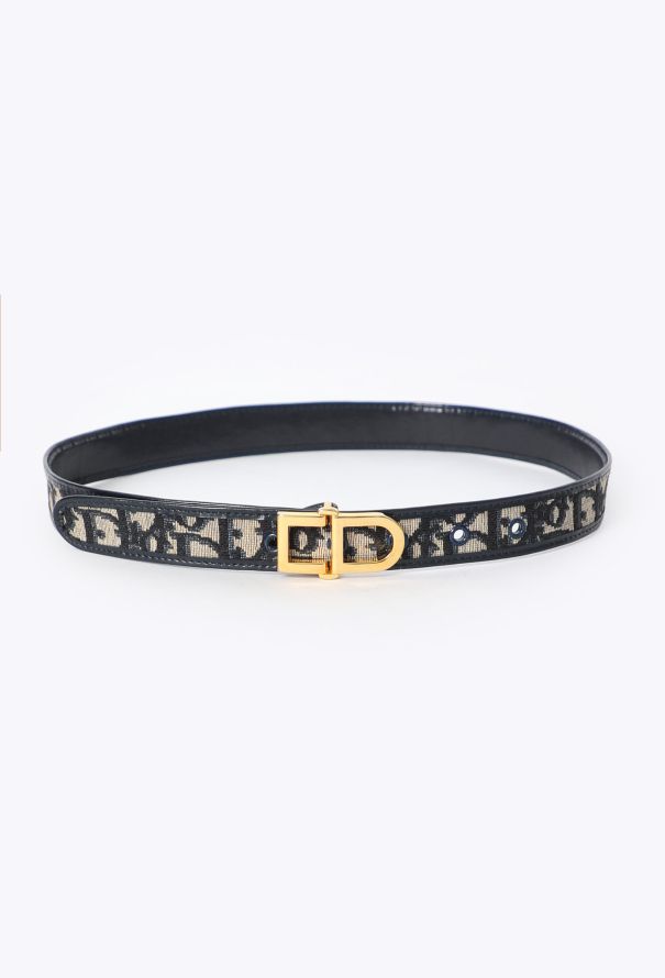 Dior '90s Monogram Canvas & Leather Belt - 1