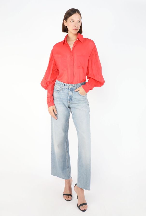 Chanel Coral Cotton Voile Blouse - 3