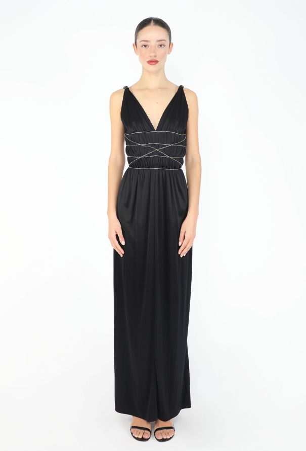 Azzaro 1975 Strass Trim Jersey Gown - 1