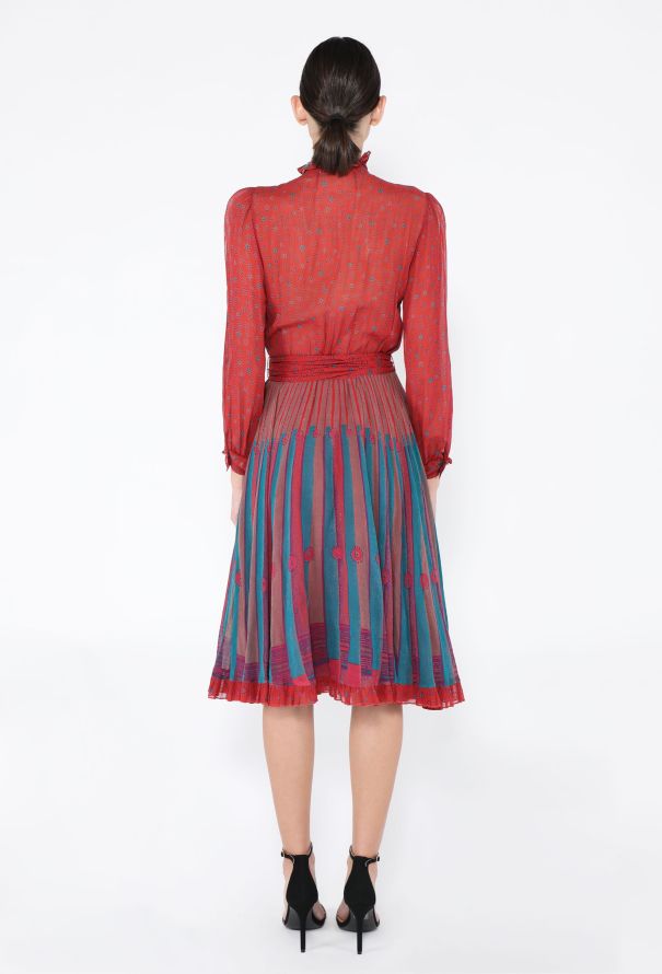 '70s Louis Féraud Printed Belted Dress - 4