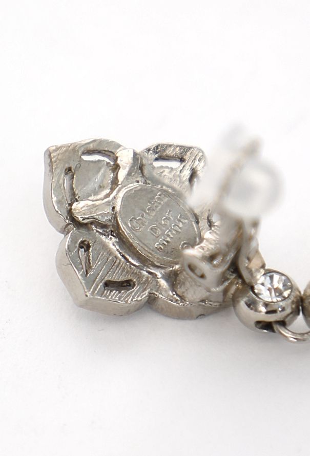 Dior F/W 1997 Strass Pendant Clip Earrings - 4