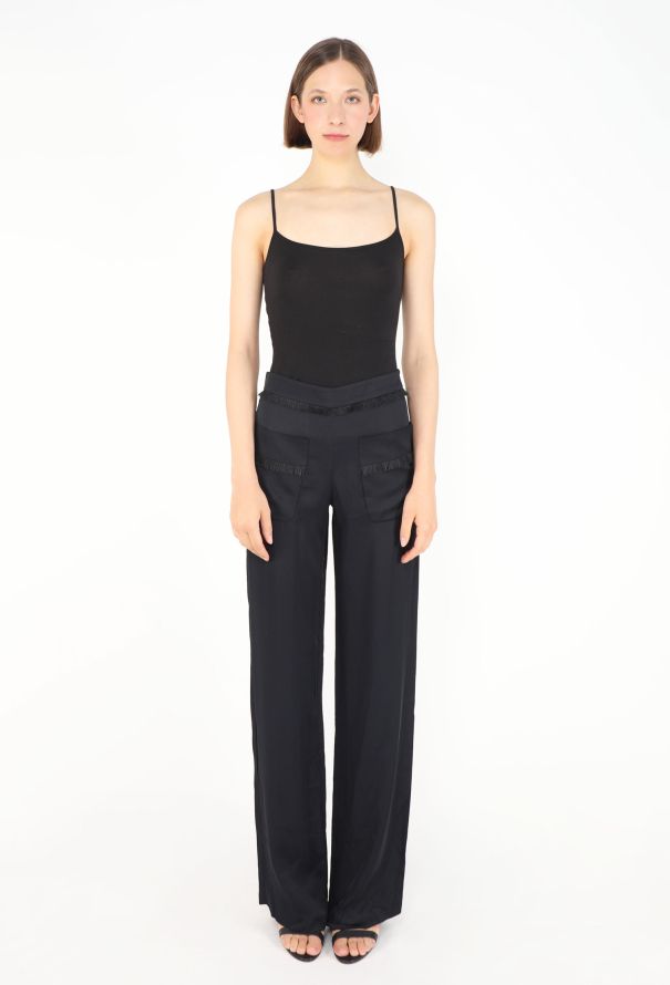 Chanel Frayed Lightweight Silk Trousers - 1
