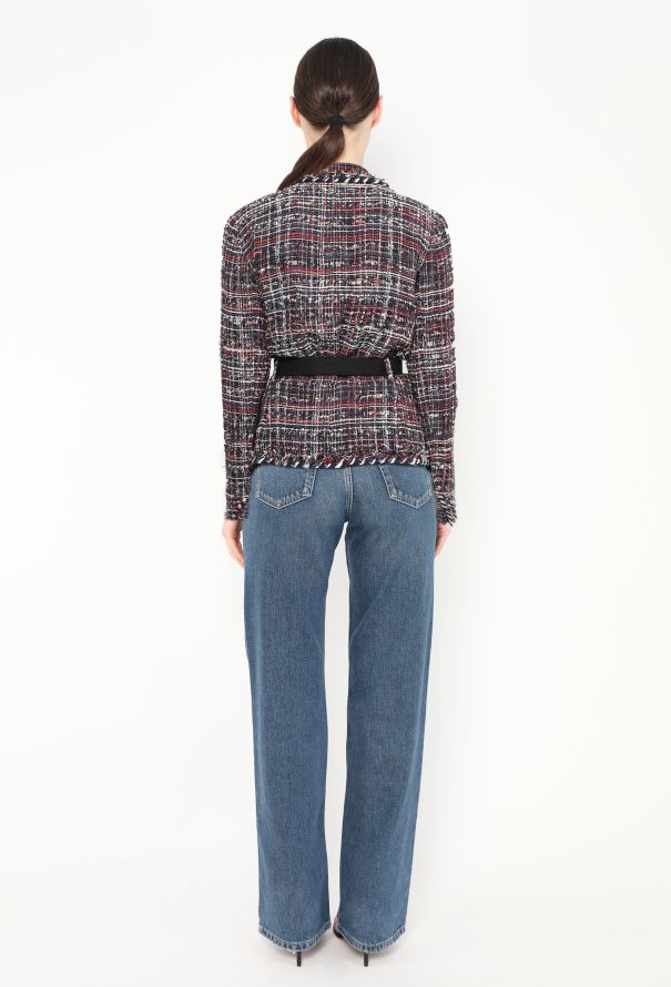 Chanel F/W 2008 Frayed Tweed Belted Jacket - 6 Chanel F/W 2008 Frayed Tweed Belted Jacket - 6