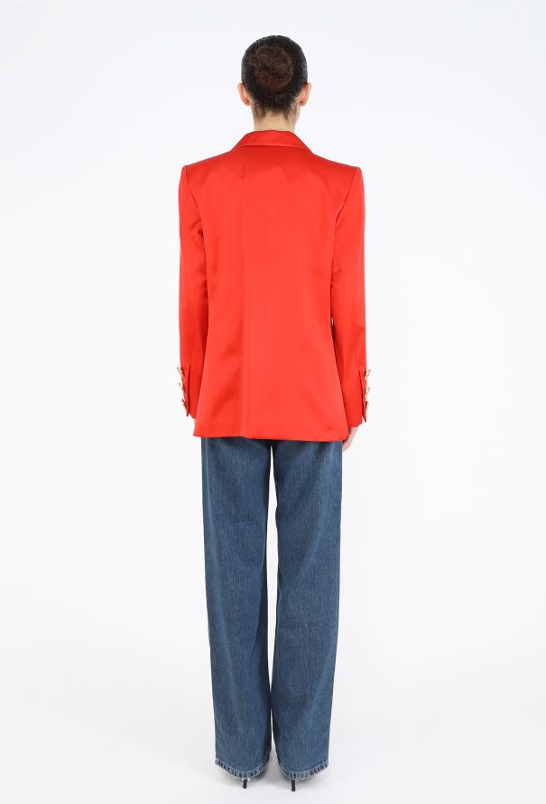 Saint Laurent F/W 1993 Silk Double-Breasted Blazer - 6