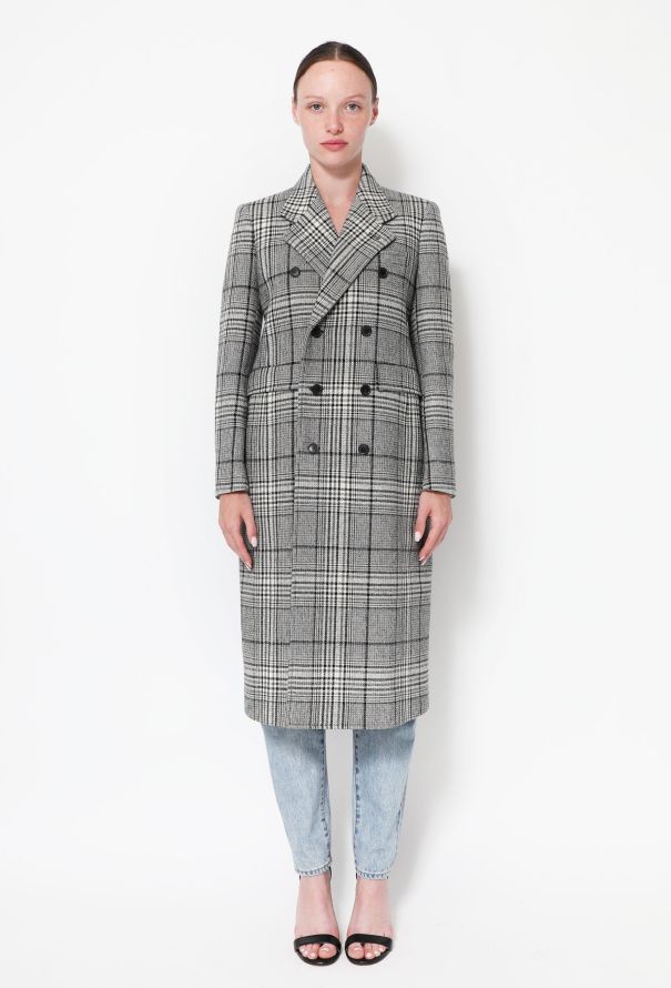 Balenciaga 2021 Checkered Wool Coat - 2 Balenciaga 2021 Checkered Wool Coat - 2