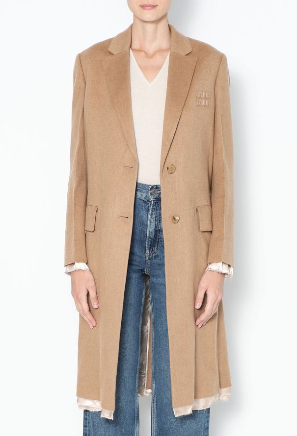 Miu Miu S/S 2022 Camel Logo Coat - 4