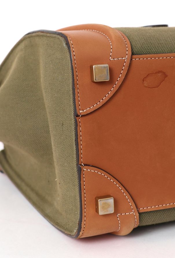 Céline Canvas & Leather Micro Luggage Tote Bag - 9 Céline Canvas & Leather Micro Luggage Tote Bag - 9