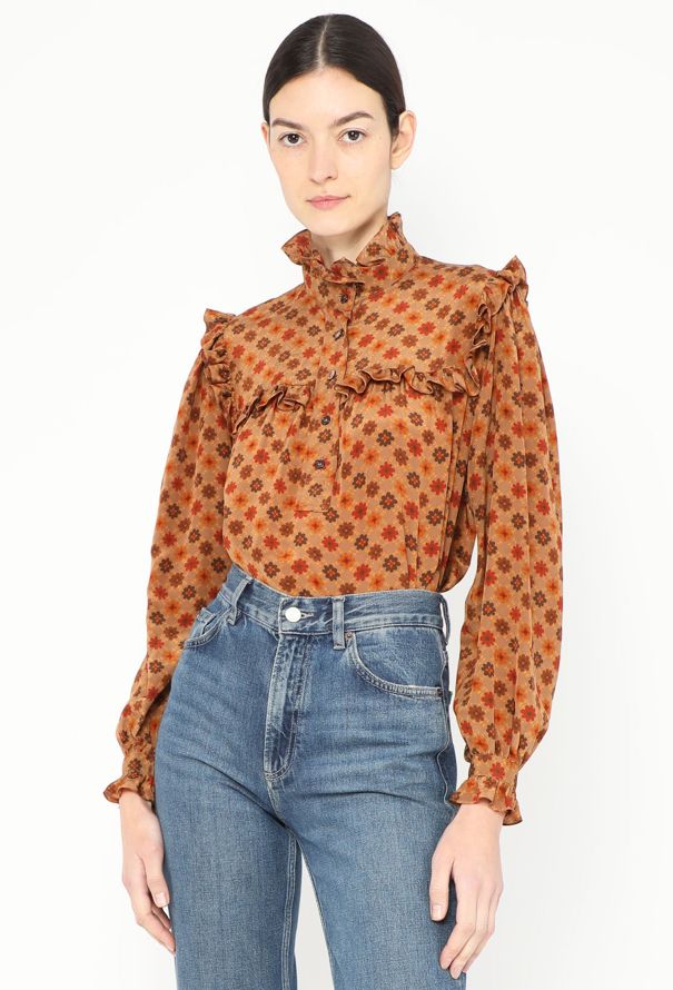Saint Laurent 1977 Printed Smock Blouse - 1