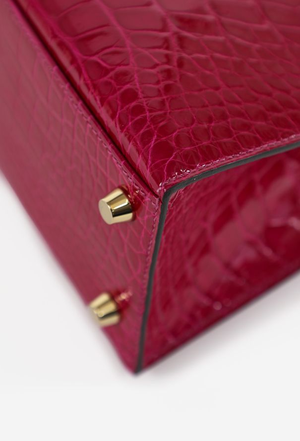 Hermès Exceptional Rose Pourprè Alligator Kelly Sellier 25 - 8