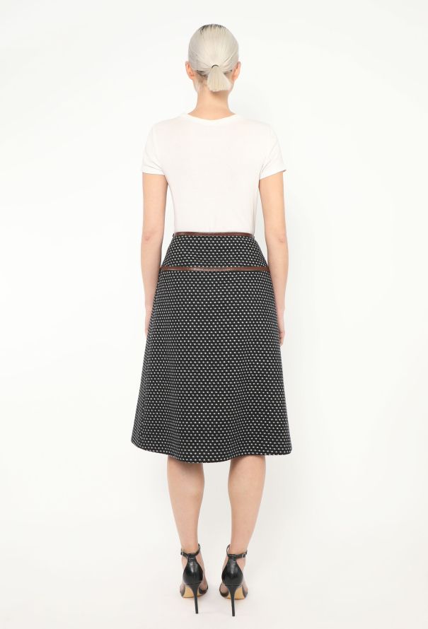 Prada 2014 Dotted Leather Trim Skirt - 4 Prada 2014 Dotted Leather Trim Skirt - 4