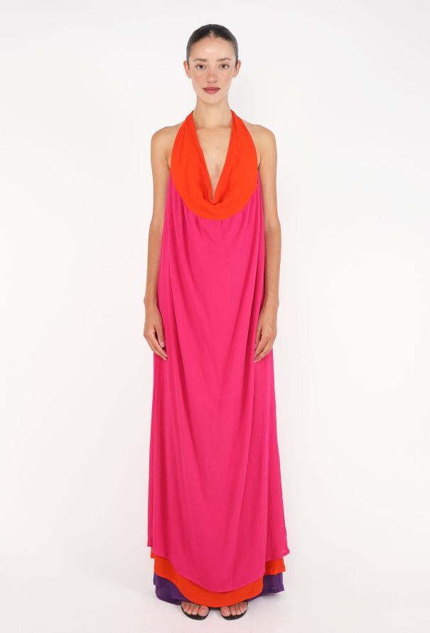 Gianni Versace Layered Silk Halter Dress, 1980s - 1