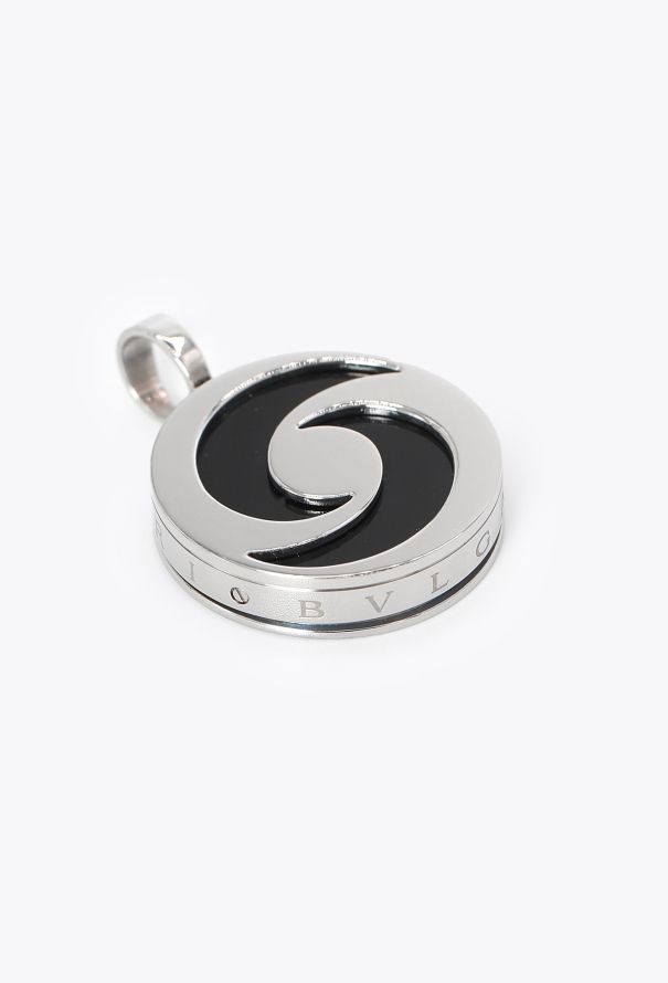 Bulgari 18k White Gold, Steel & Onyx Optical Illusion Pendant - 3