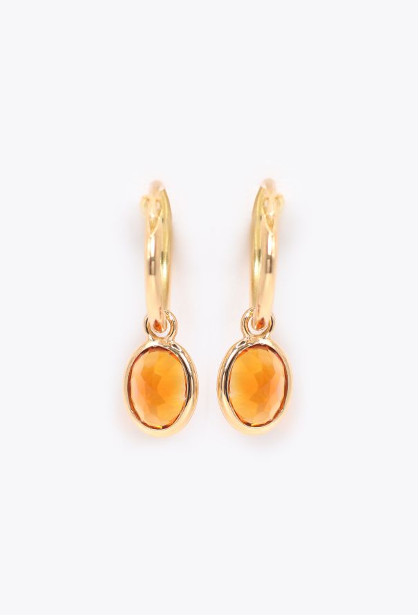 Modern Fine Jewelry 18k Yellow Gold & Madeira Citrine Earrings - 5