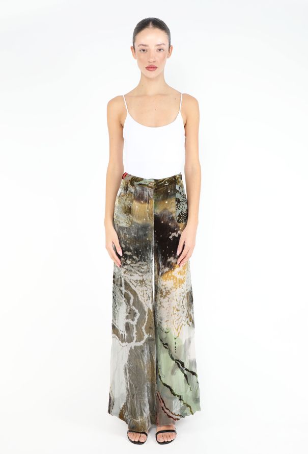 Dior 2001 Marbled Dévoré Pants - 1