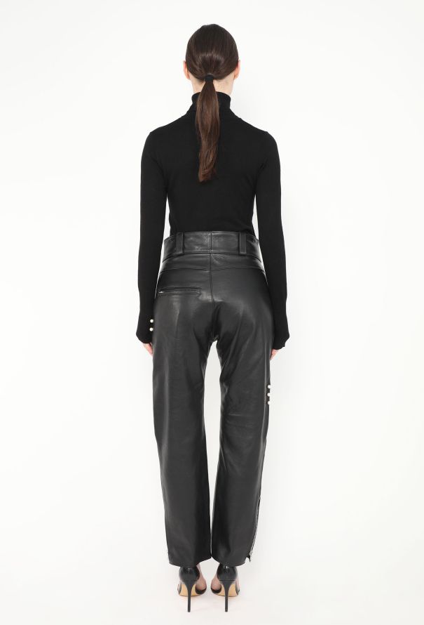 Rodarte S/S 2018 Quilted Pearl Leather Pants - 6 Rodarte S/S 2018 Quilted Pearl Leather Pants - 6