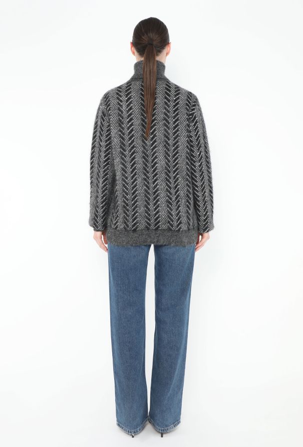 Saint Laurent 2017 Chevron Mohair Sweater - 3