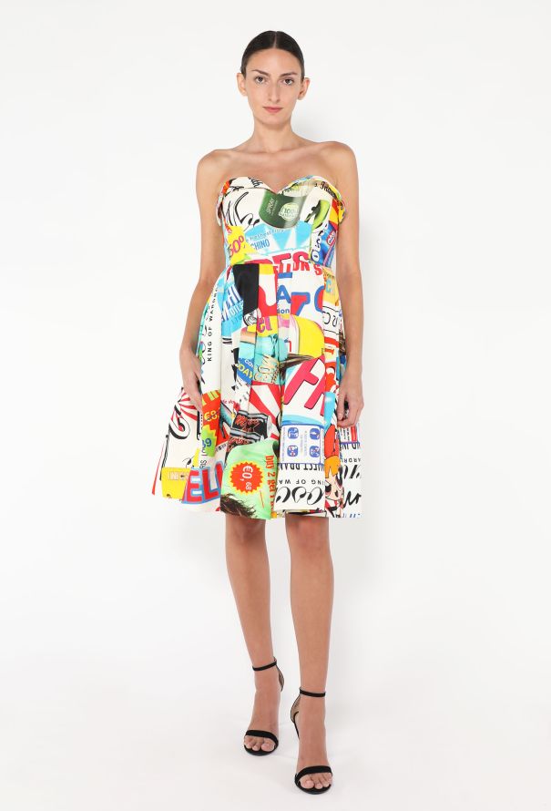 S/S 2016 Strapless Printed Dress - 1