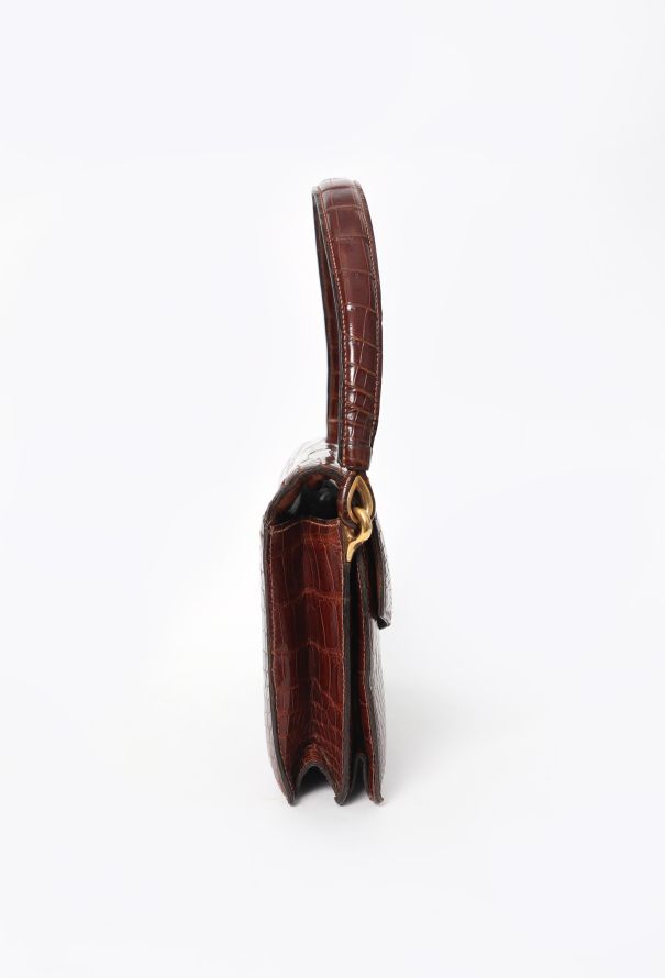 Hermès Vintage Brown Porosus Cordelière Bag - 3