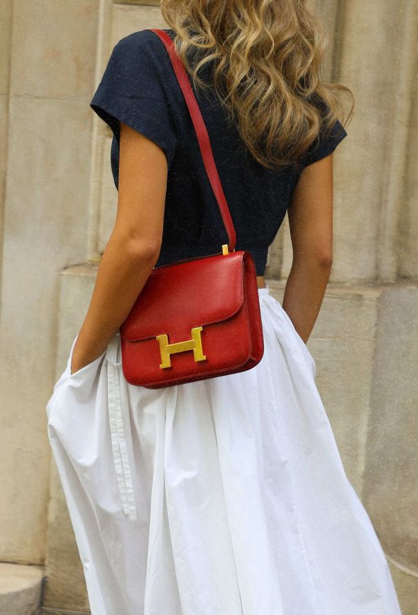 Hermès Vintage Rouge Vif Box Constance 23 - 3