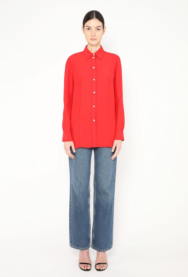 Céline 2015 Stitched Silk Blouse - 2 Céline 2015 Stitched Silk Blouse - 2