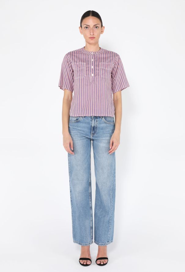 Oscar De La Renta Striped Prairie Top, 1970s - 4