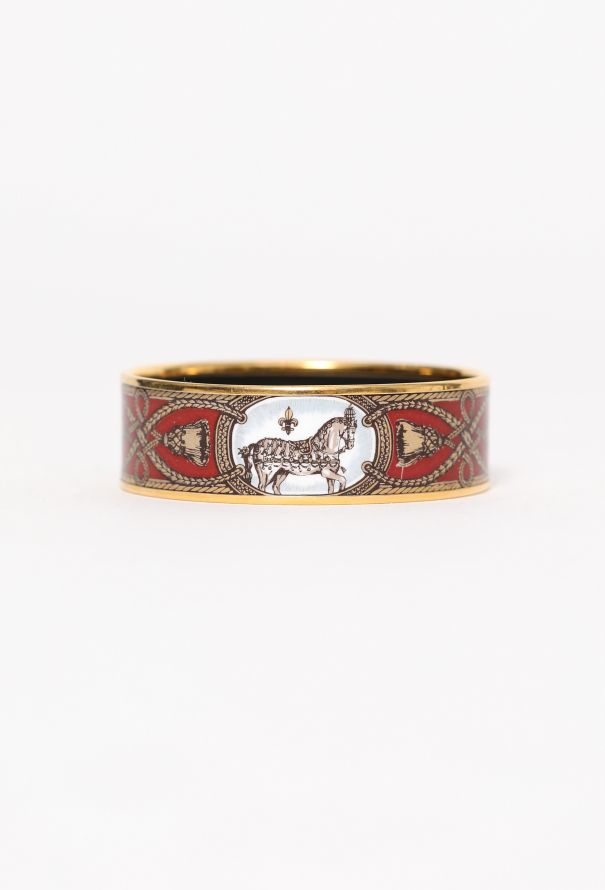 Hermès Vintage 'Cheval Grand Apparat' Enamel Bangle - 1