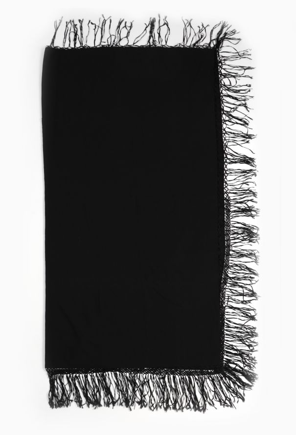 Netted Fringe Trim Shawl - 1