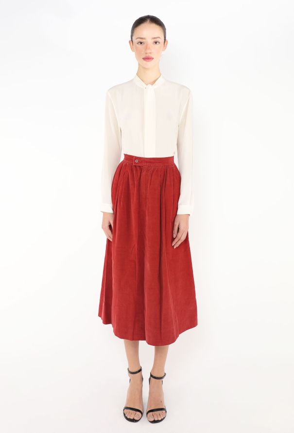 Saint Laurent 1975 Corduroy Gathered Skirt - 3