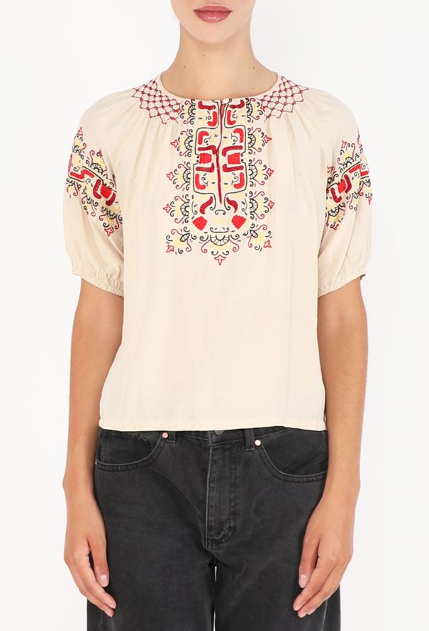 World Treasures Authentic Embroidered Peasant Blouse - 1