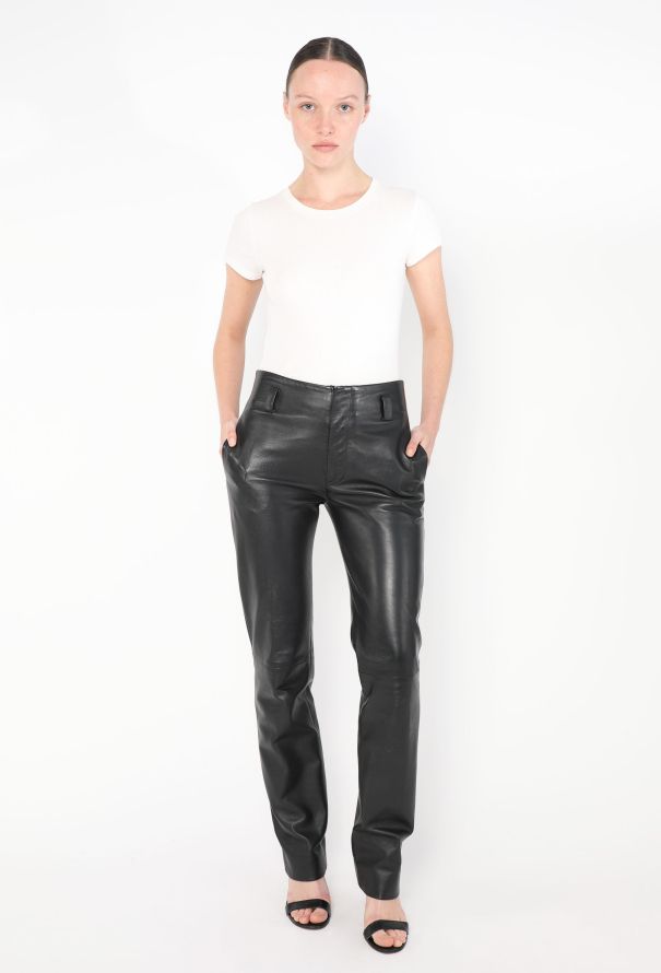 Céline Lambskin Leather Pants - 1