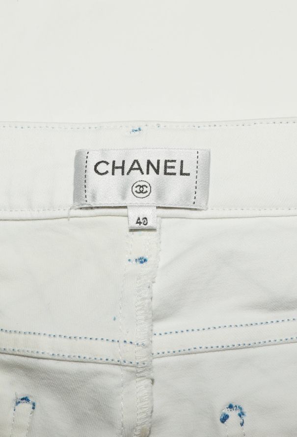 Chanel 2018 Quilted Velvet Trim Jeans - 5