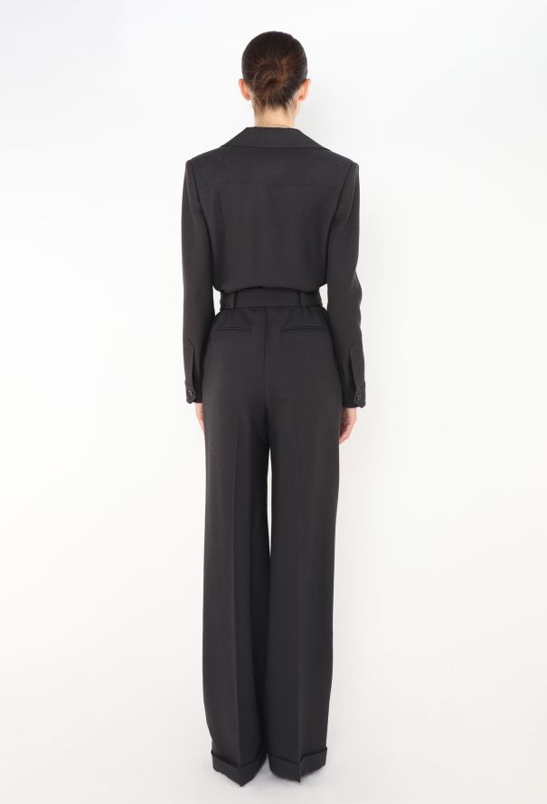 Saint Laurent S/S 2021 Belted Twill Jumpsuit - 5