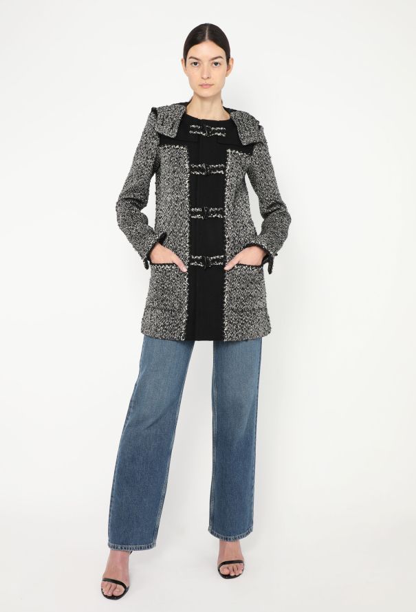 Chanel Hooded Tweed Toggle Jacket - 1