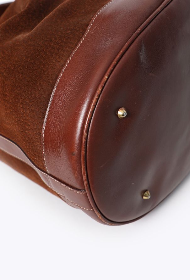 Céline Vintage Suede Triomphe Bucket Bag - 8
