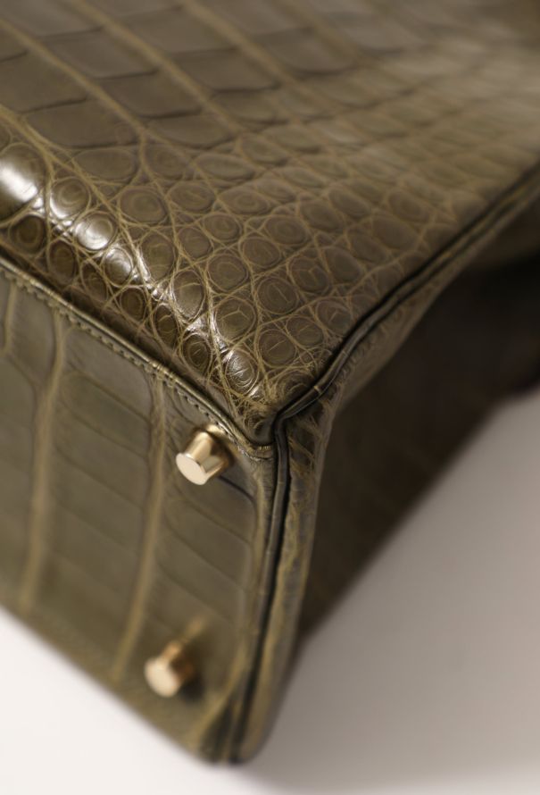 Hermès So Kelly 22 Matte Vert Veronese Alligator Gold Hardware - 2012