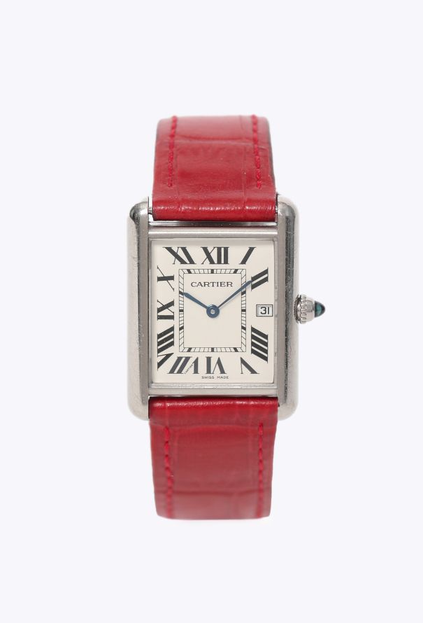 Cartier 18K White Gold Tank Louis GM Watch - 1