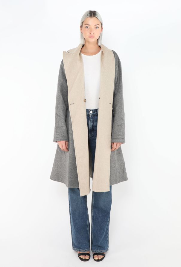 Hermès Asymmetrical Notched Cashmere Coat - 1