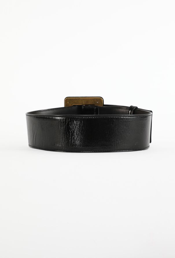 Saint Laurent Patent Leather Buckle Belt - 4