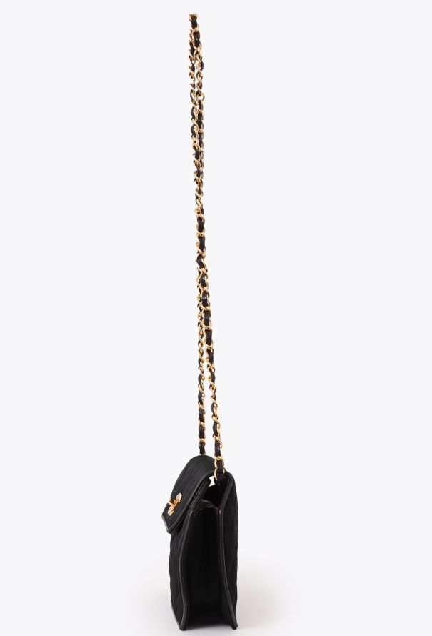 Chanel '90s Black Satin Octagon Classic Chain Bag - 4