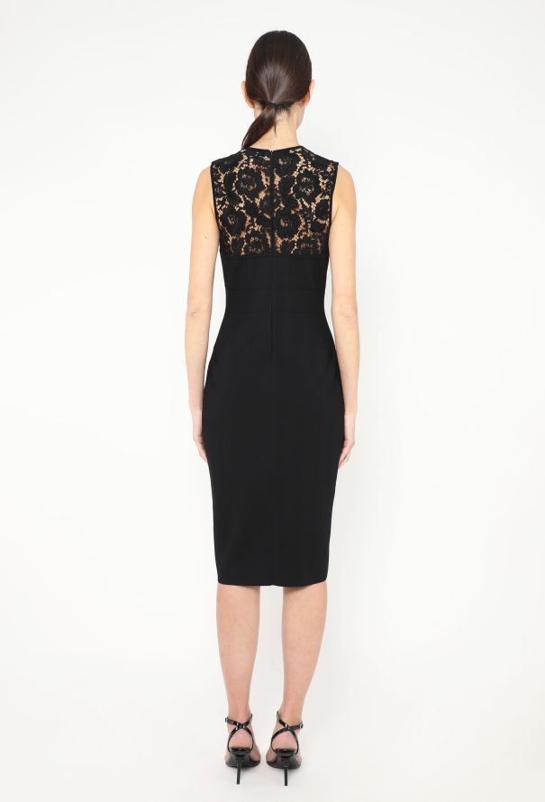 Valentino Guipure Trim Bodycon Dress - 3