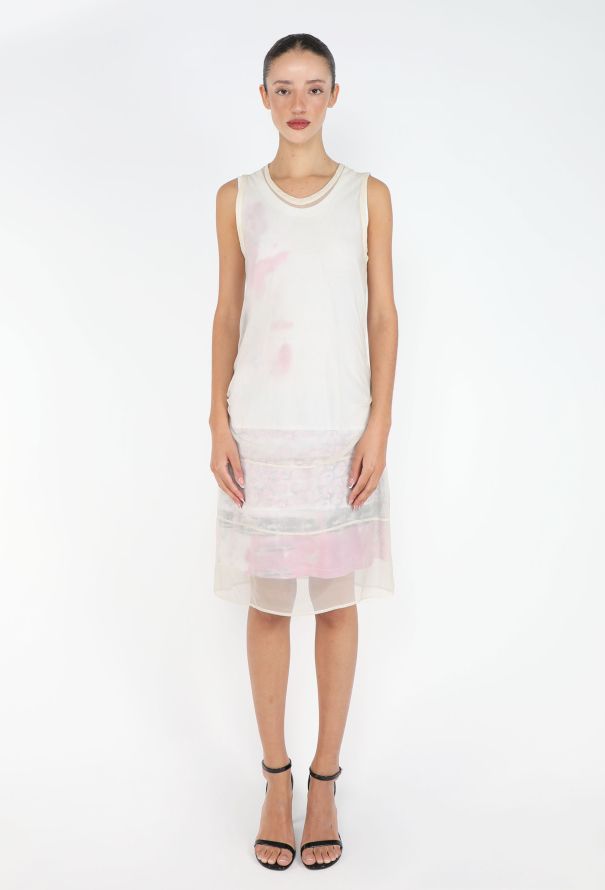 Helmut Lang Rare S/S 1999 Overlay Graphic Dress - 1