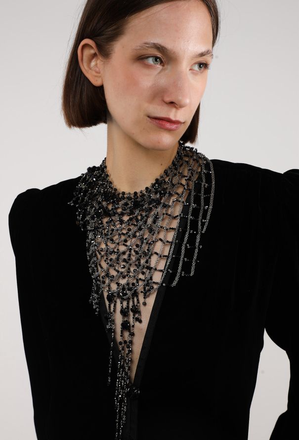 Daniel Swarovski Beaded Lattice Necklace, 1990s - 2