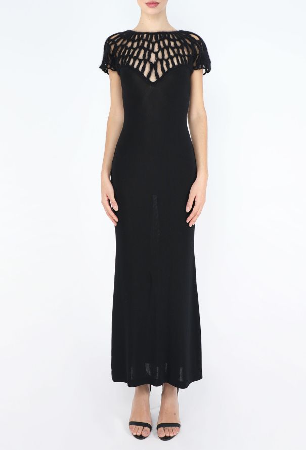 Thierry Mugler '90s Mohair Lattice Bodycon Gown - 3