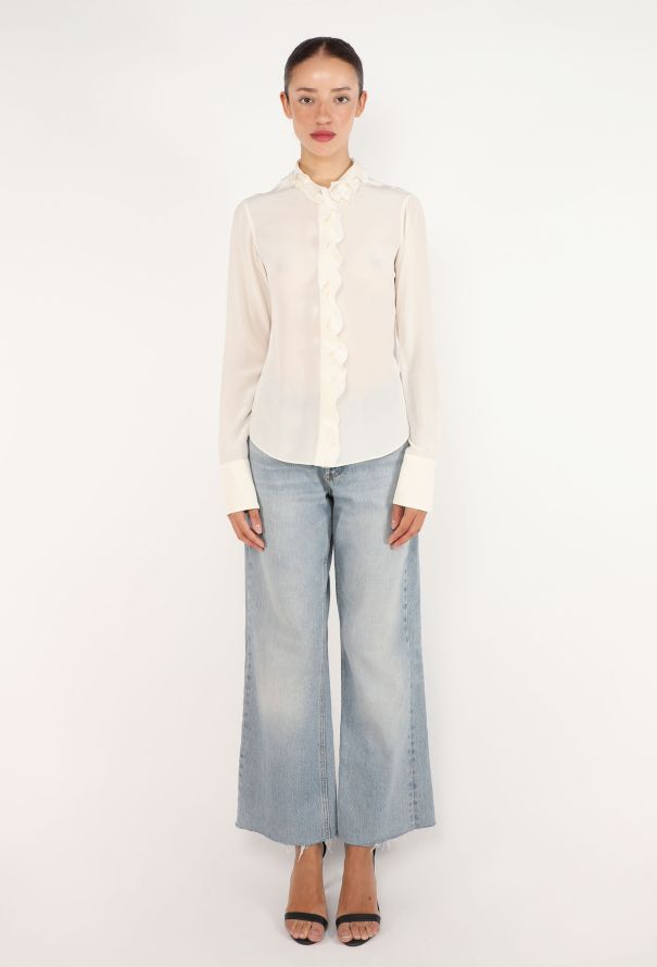 Chanel Ruffled Silk Blouse - 2