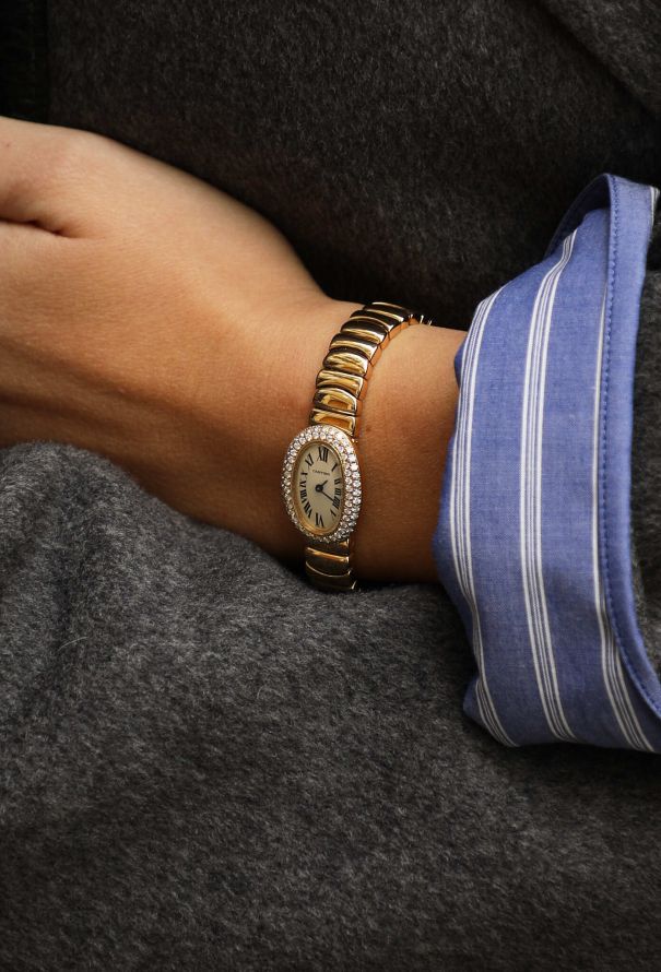 Cartier 18K Yellow Gold & Diamonds Mini Baignoire Watch - 5 Cartier 18K Yellow Gold & Diamonds Mini Baignoire Watch - 5