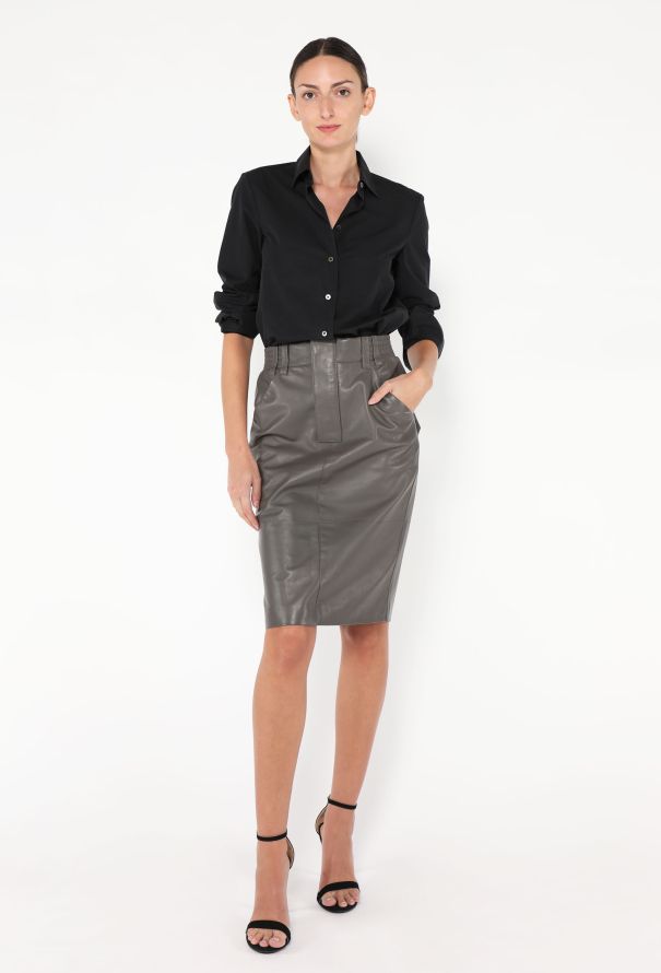 Saint Laurent Pre-Fall 2024 Cargo Leather Skirt - 1