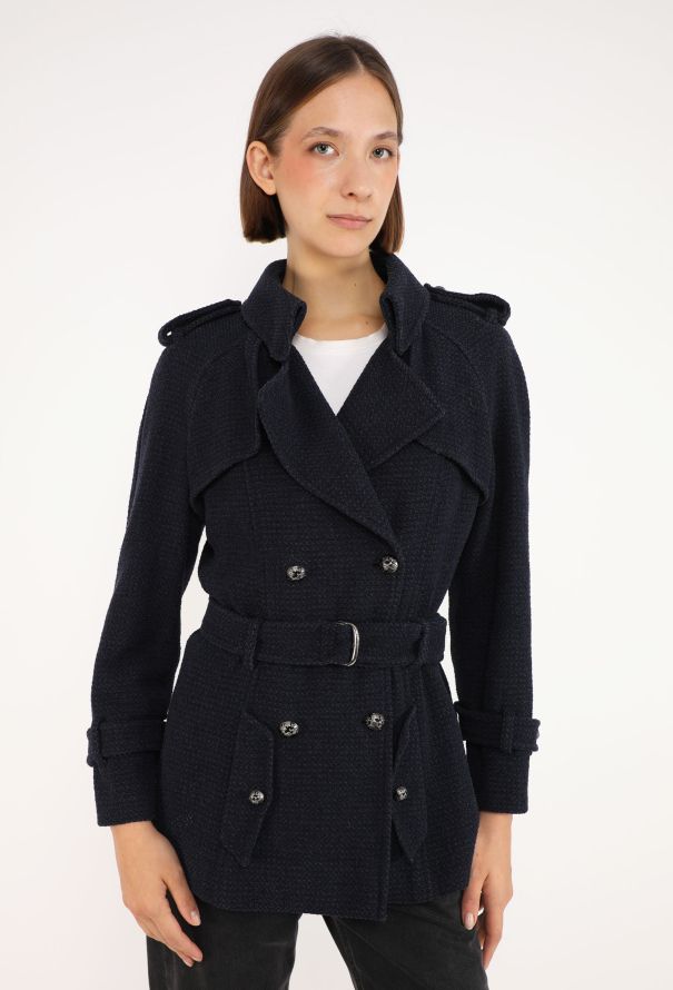 Chanel Belted Tweed Trench Jacket, Resort 2008 - 1