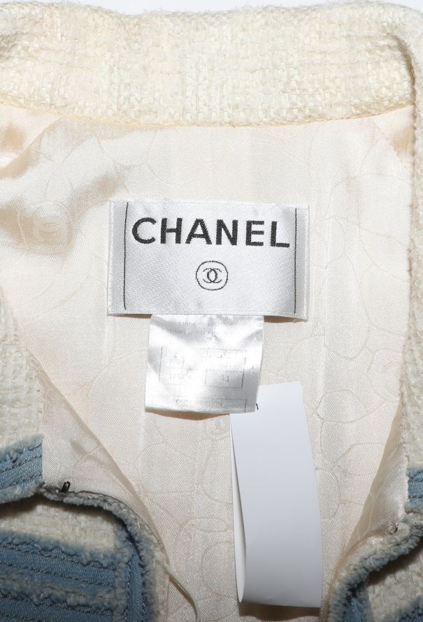 Chanel Spring 2007 Denim Trim Tweed Jacket - 8