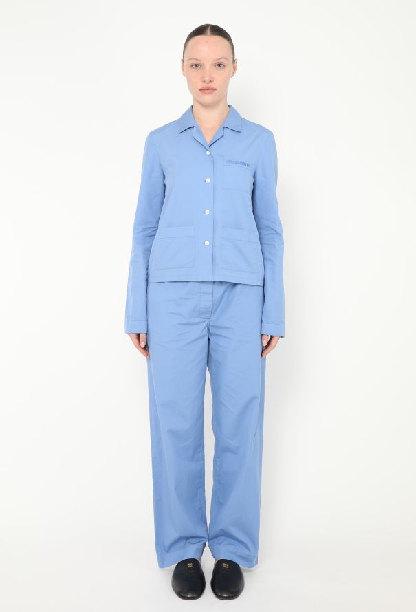 Miu Miu F/W 2024 Poplin Logo Pajama Set - 1