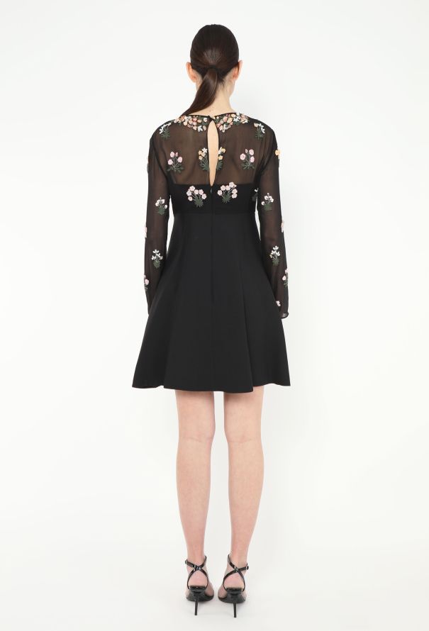 Valentino Floral Beaded A-Line Dress - 4 Valentino Floral Beaded A-Line Dress - 4
